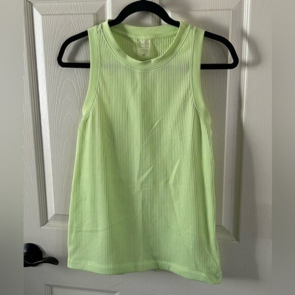Calia by Carrie Underwood Neon Green Ribbed Tank Top Sz Medium READ - Picture 8 of 13